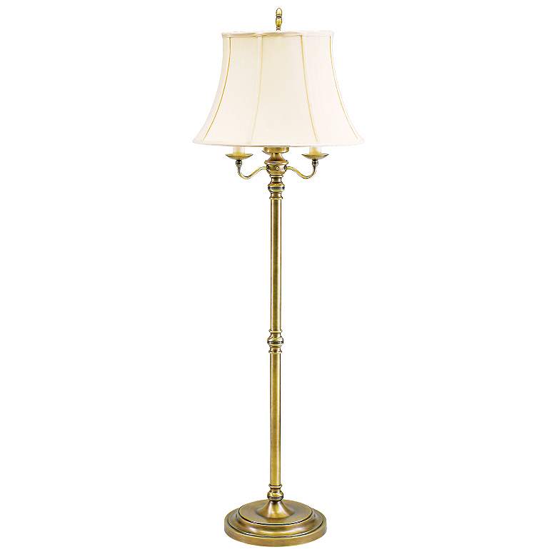 Image 2 House of Troy Newport 63 inchH Antique Brass Six Way Floor Lamp