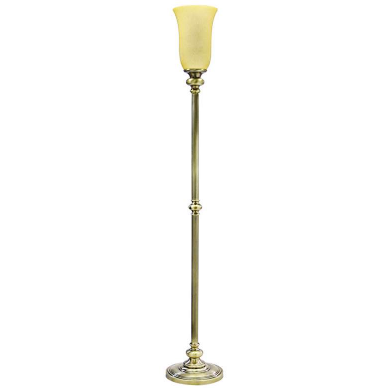 Image 1 House of Troy Newport 74 3/4" High Antique Brass Torchiere Floor Lamp