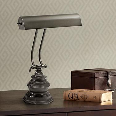 House of Troy Octagon 14"H Mahogany Bronze Piano Desk Lamp