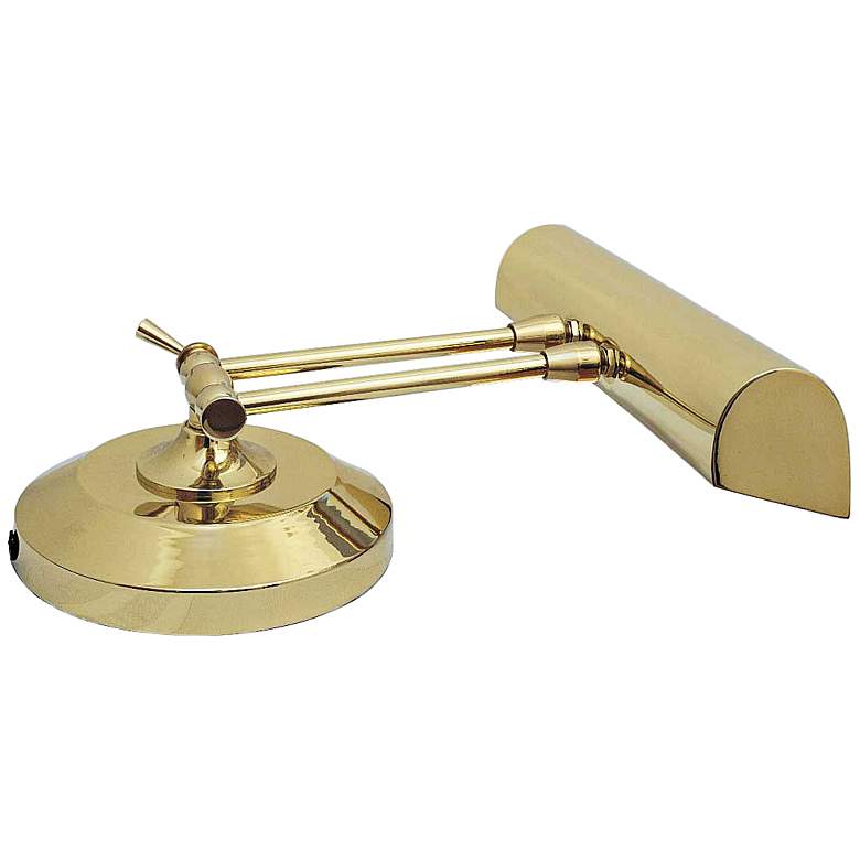 Image 1 House of Troy Polished Brass 8" High 2-Light Piano Desk Lamp