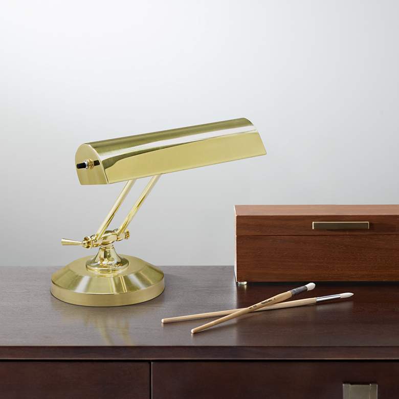 Image 1 House of Troy Polished Brass 8 inch High Piano Desk Lamp