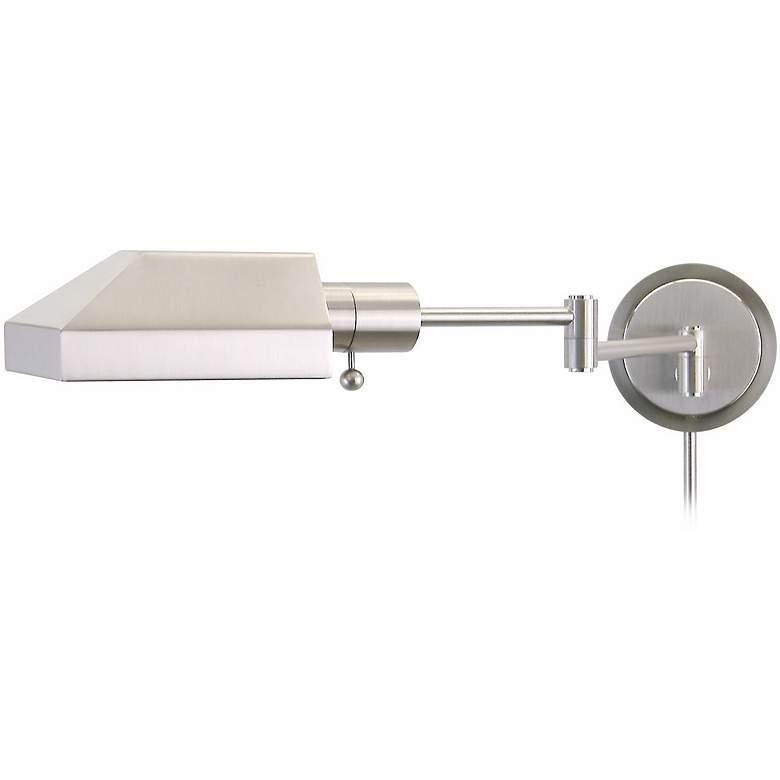 Image 1 House of Troy Rectangular Satin Nickel Modern Plug-In Swing Arm Wall Lamp