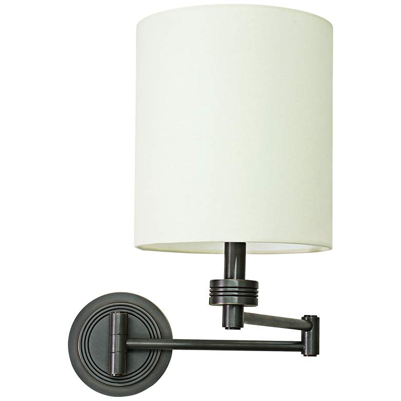 Image 2 House of Troy Ribbed Oil Rubbed Bronze Swing Arm Wall Lamp