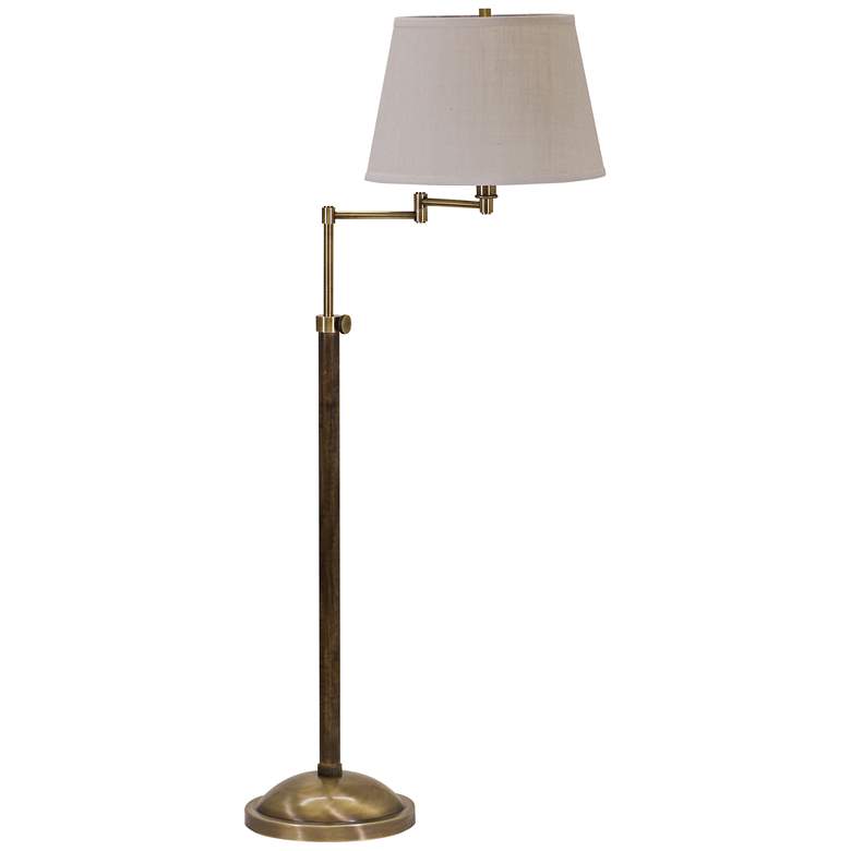Image 2 House of Troy Richmond Swing Arm Aged Brass Floor Lamp