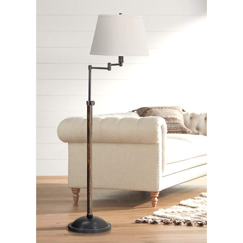 Image 1 House of Troy Richmond Swing Arm Oiled Bronze Floor Lamp