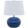 House of Troy Scatchard 17" Stoneware Round Glossy Blue Accent Lamp
