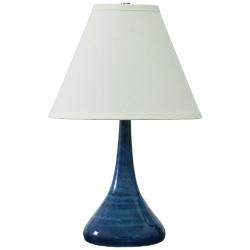 House of Troy Scatchard 19&quot; Stoneware Gloss Blue Modern Table Lamp