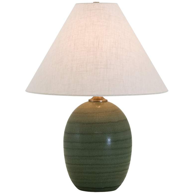Image 1 House of Troy Scatchard 22 1/2 inch High Green Stoneware Table Lamp