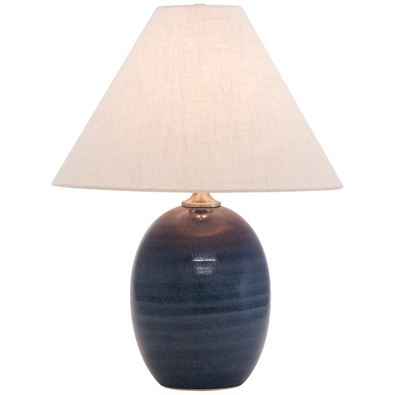 Image 1 House of Troy Scatchard Stoneware 22 1/2 inch High Blue Lamp