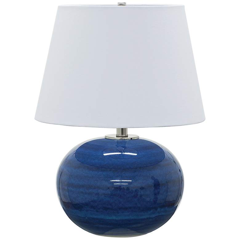 Image 1 House of Troy Scatchard Stoneware 22 inch High Blue Table Lamp