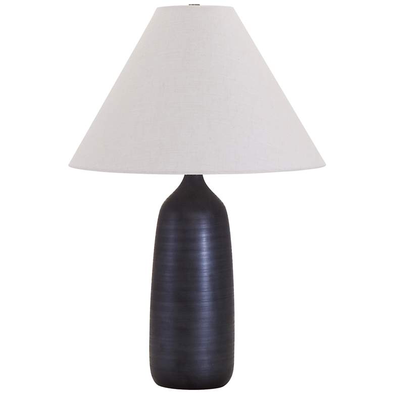 Image 1 House of Troy Scatchard Stoneware 25 inch High Black Table Lamp