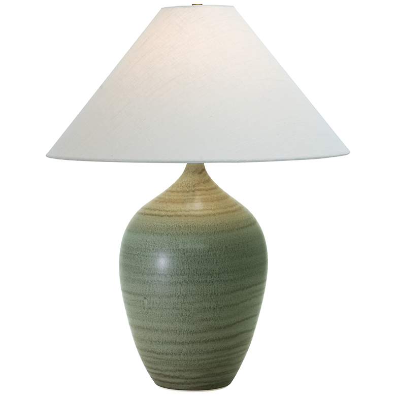Image 1 House of Troy Scatchard Stoneware 27 inch High Green Table Lamp