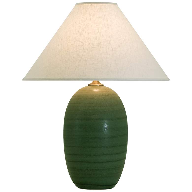 Image 1 House of Troy Scatchard Stoneware 28 1/2 inch High Green Lamp