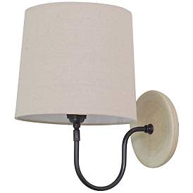 Image1 of House of Troy Scatchard Stoneware Bronze Plug-In Wall Lamp