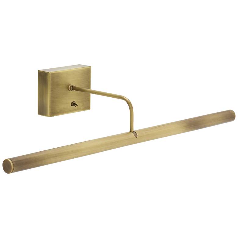 Image 1 House of Troy Slim-Line 24" Antique Brass Battery LED Picture Light
