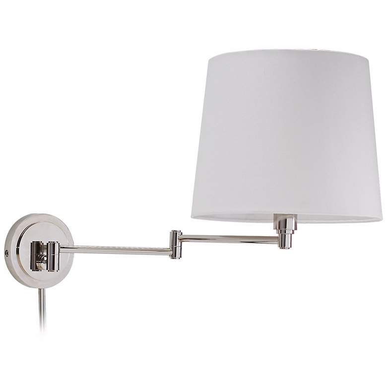 Image 1 House of Troy Town House Nickel Swing Arm Wall Lamp