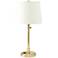 House of Troy Townhouse Adjustable Height Brass Desk Lamp with Outlet