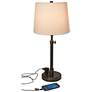 House of Troy Townhouse Adjustable Height Bronze Desk Lamp with Outlet