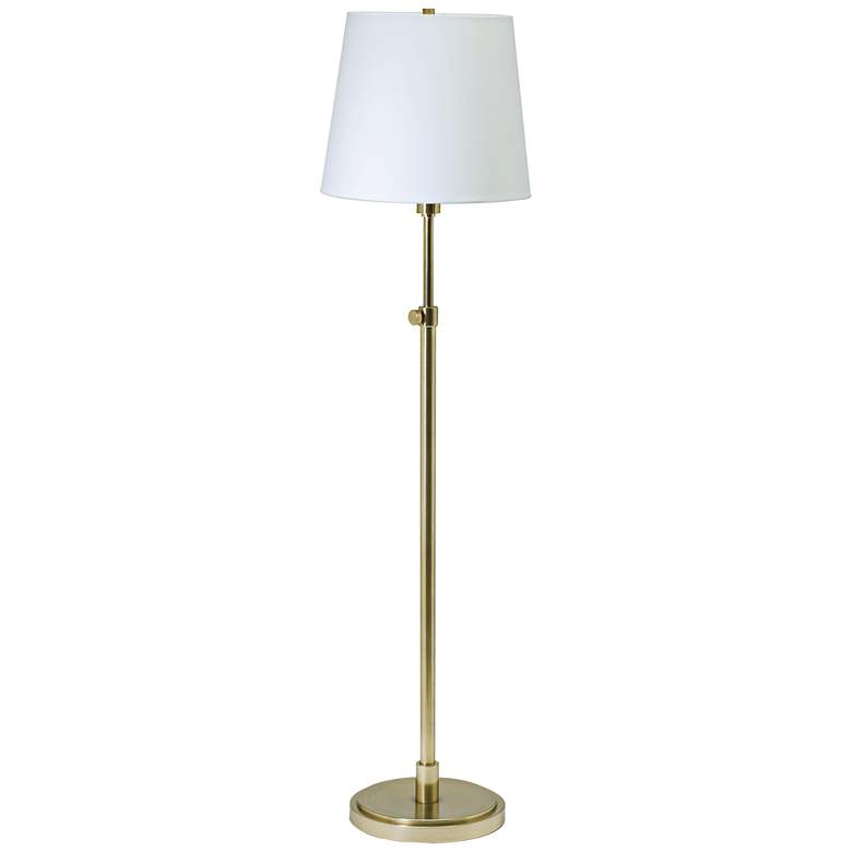 Image 2 House of Troy Townhouse Adjustable Height Raw Brass Floor Lamp