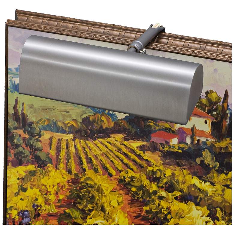 Image 1 House of Troy Traditional 8" Wide Pewter Finish Plug-In Picture Light