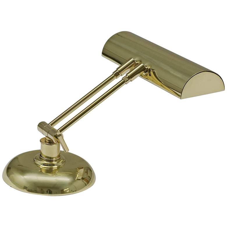 Image 1 House of Troy Upright 6 inch High Polished Brass Piano Desk Lamp