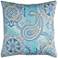 Houssie Blue Paisley 22" Square Throw Indoor-Outdoor Pillow