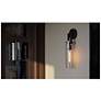 3_Houston 17" High Black Wall Sconce With Clear Glass Shade more views