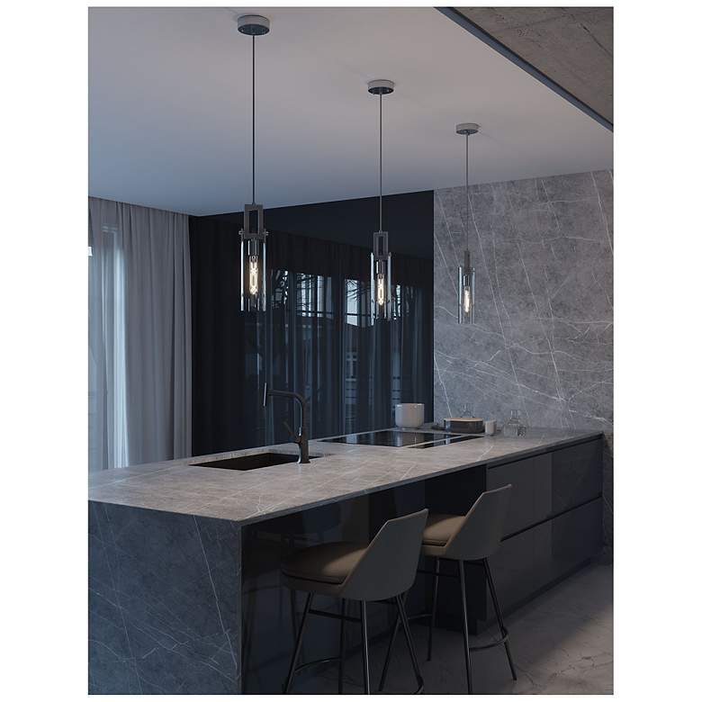 Image 2 Houston 3.5" Wide Satin Nickel Pendant more views