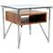 Hover 23" Wide Walnut and Glass Modern Floating Coffee Table