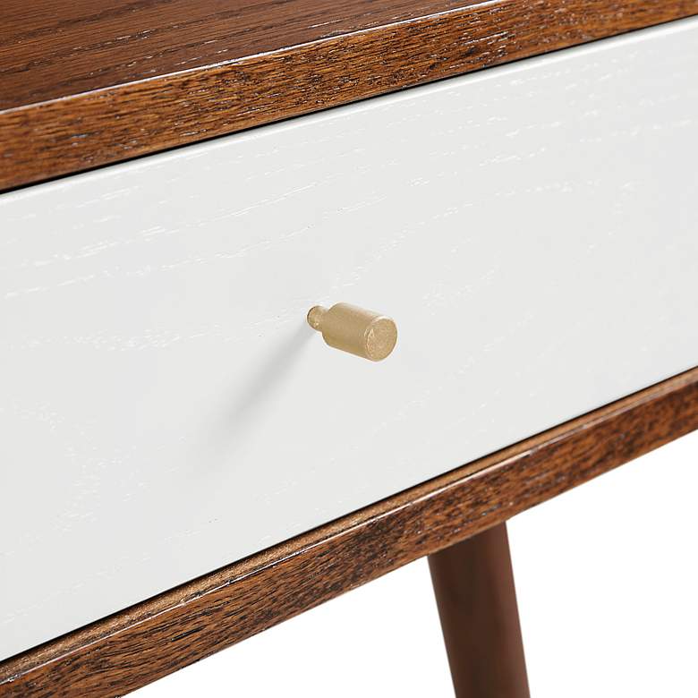 Image 3 Howard 48 inch Wide Warm Pecan White Wood 3-Drawer Modern Writing Desk more views