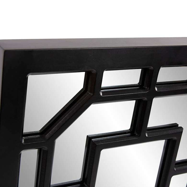 Image 2 Howard Elliot Aldrich 46 1/2" High Matte Black Wood Wall Mirror more views