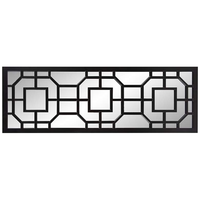 Image 4 Howard Elliot Aldrich 46 1/2" High Matte Black Wood Wall Mirror more views