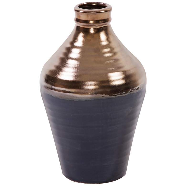 Image 1 Howard Elliot Organic Midnight Blue 10 1/2" High Small Vase