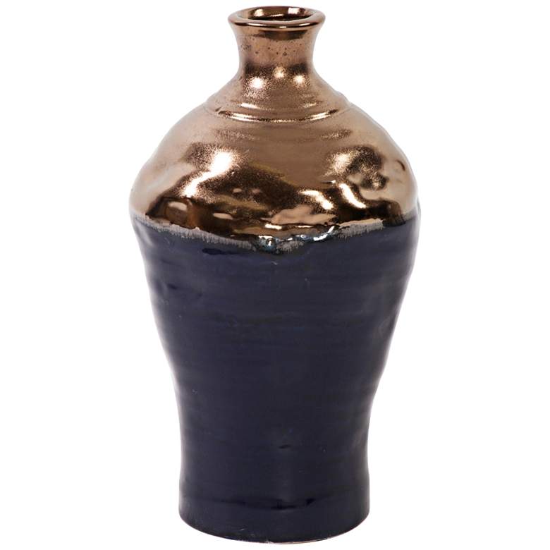 Image 1 Howard Elliot Organic Midnight Blue 14 1/2 inch High Large Vase