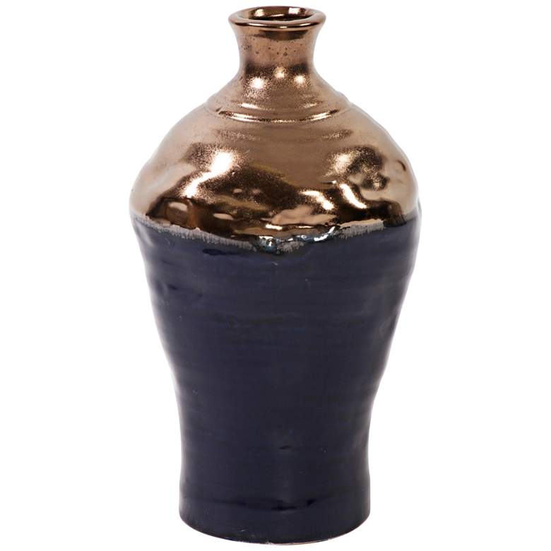 Image 1 Howard Elliot Organic Midnight Blue 14 1/2" High Large Vase