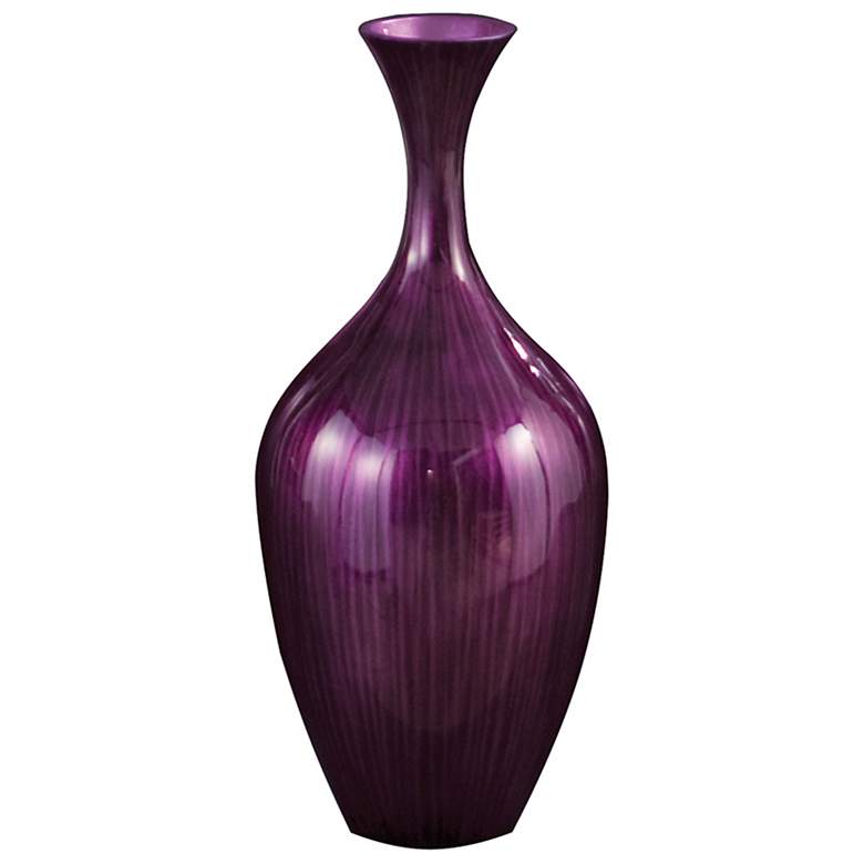 Image 1 Howard Elliott 17 inch High Amethyst Lacquered Wood Vase