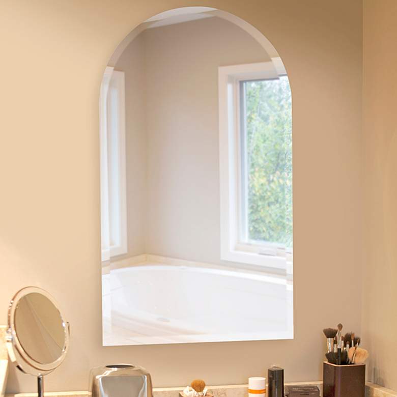 Image 1 Howard Elliott 19" x 32" Arched Frameless Wall Mirror