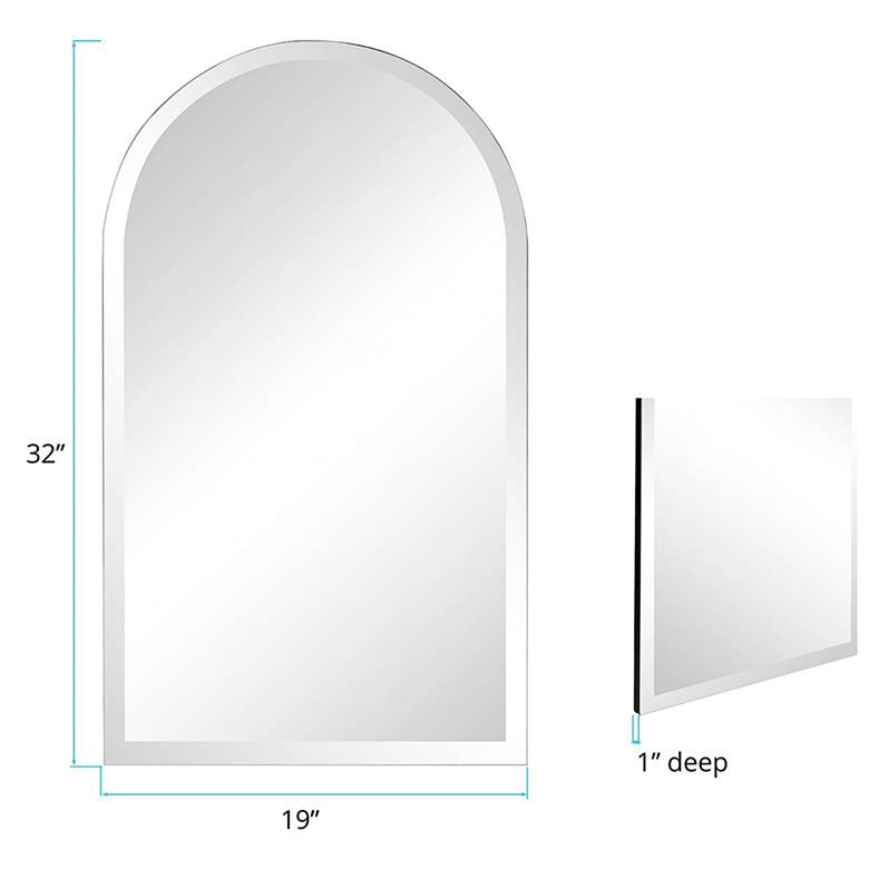 Image 5 Howard Elliott 19 inch x 32 inch Arched Frameless Wall Mirror more views