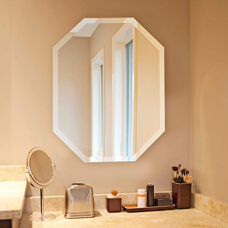 Image 1 Howard Elliott 22 inch x 28 inch Octagonal Frameless Wall Mirror