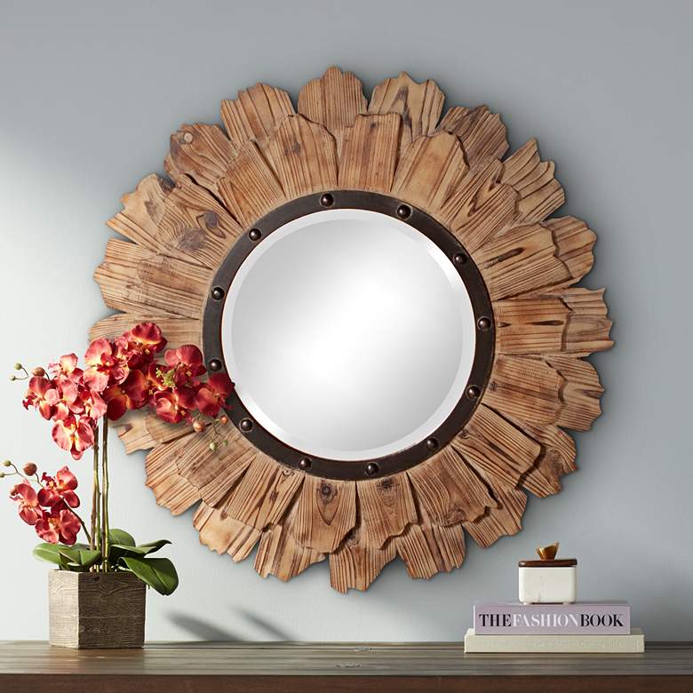 Image 1 Howard Elliott 35" Round Hawthorne Wall Mirror