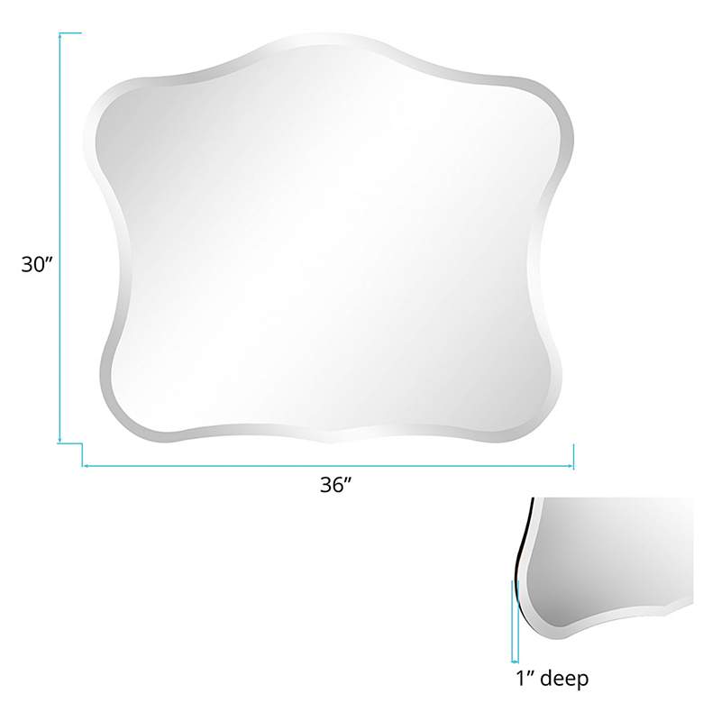 Image 4 Howard Elliott 36" x 30" Fancy Frameless Wall Mirror more views