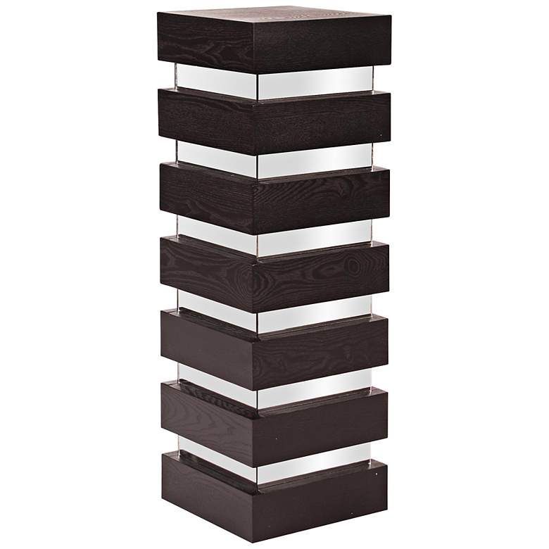 Image 1 Howard Elliott 37" Tall Stepped Espresso and Mirror Pedestal