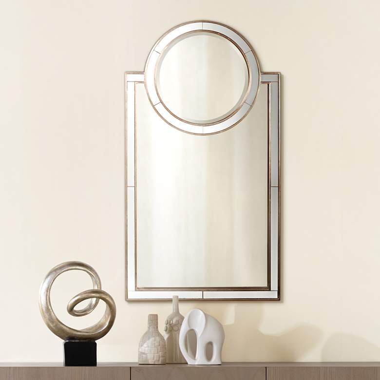 Image 1 Howard Elliott 44" High Silver Leaf Vanity Mirror