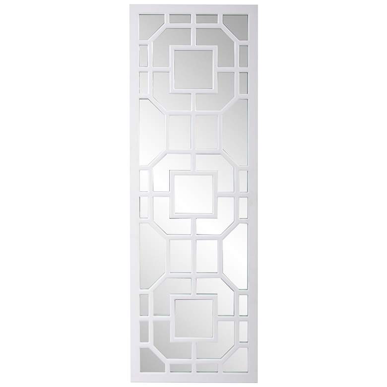 Image 1 Howard Elliott Aldrich 46 1/2" High Matte White Wood Wall Mirror