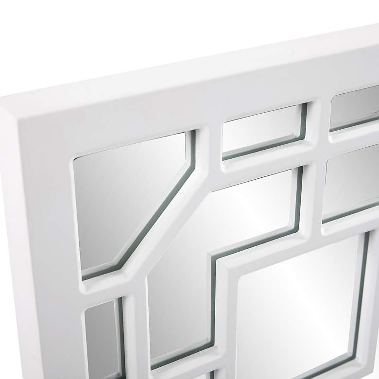 Image 2 Howard Elliott Aldrich 46 1/2" High Matte White Wood Wall Mirror more views