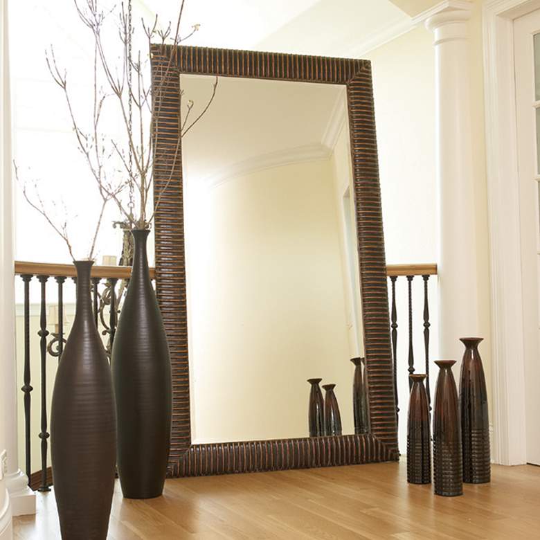 Image 1 Howard Elliott Alexander 82" High Antique Copper Large Floor Mirror