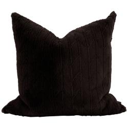 Howard Elliott Angora Ebony 24&quot; Square Decorative Pillow