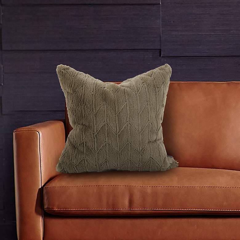 Image 1 Howard Elliott Angora Moss 20" Square Decorative Pillow
