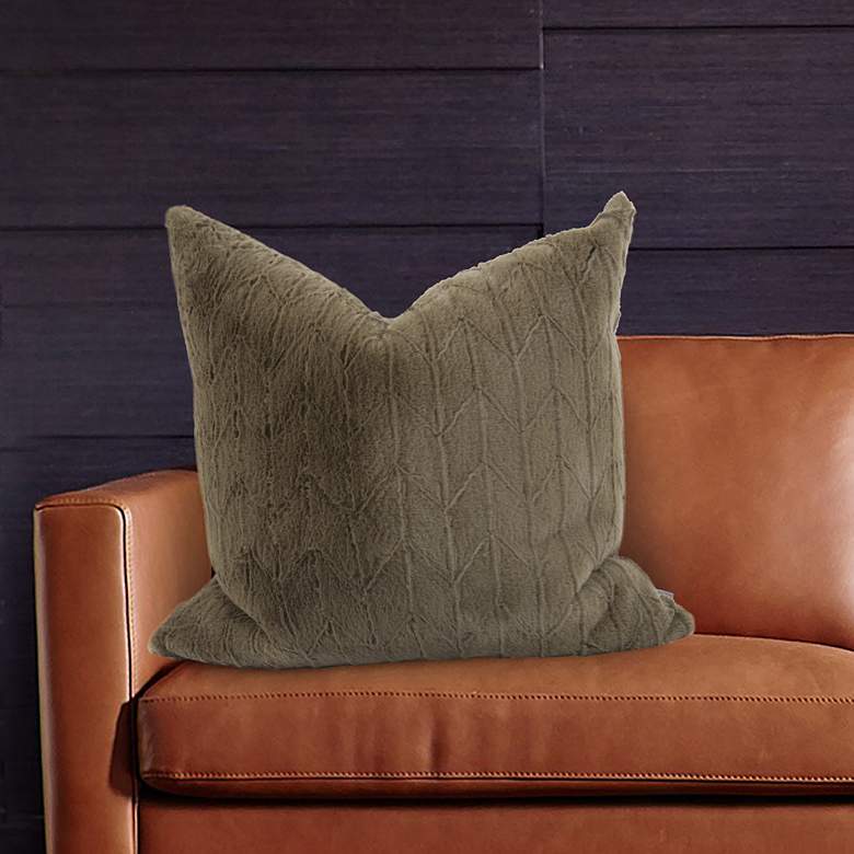 Image 1 Howard Elliott Angora Moss 24" Square Decorative Pillow