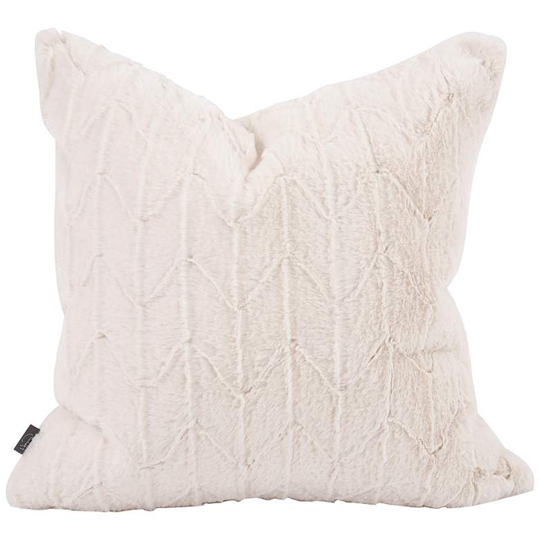 Image 1 Howard Elliott Angora Natural 20 inch Square Decorative Pillow